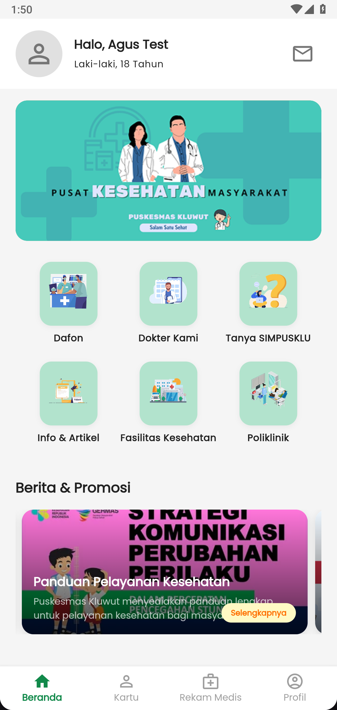 SIMPUSKLU App (Sistem Informasi Manajemen Puskesmas Kluwut) screenshot 1